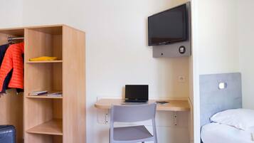 Desk, free WiFi, bed sheets