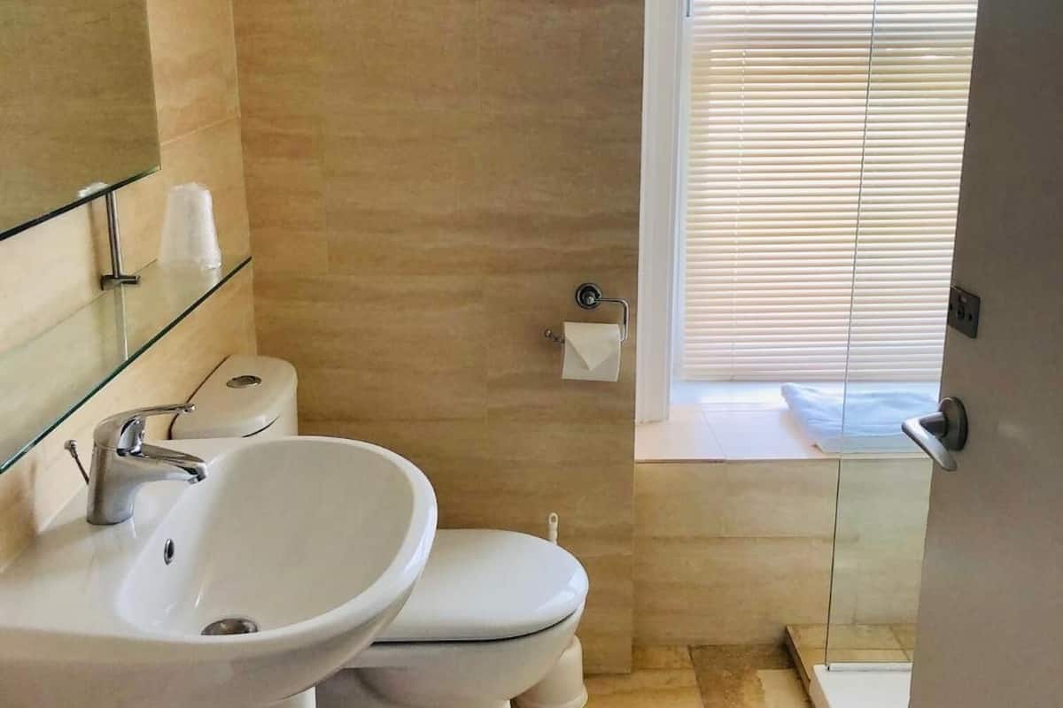 free toiletries, hair dryer, towels