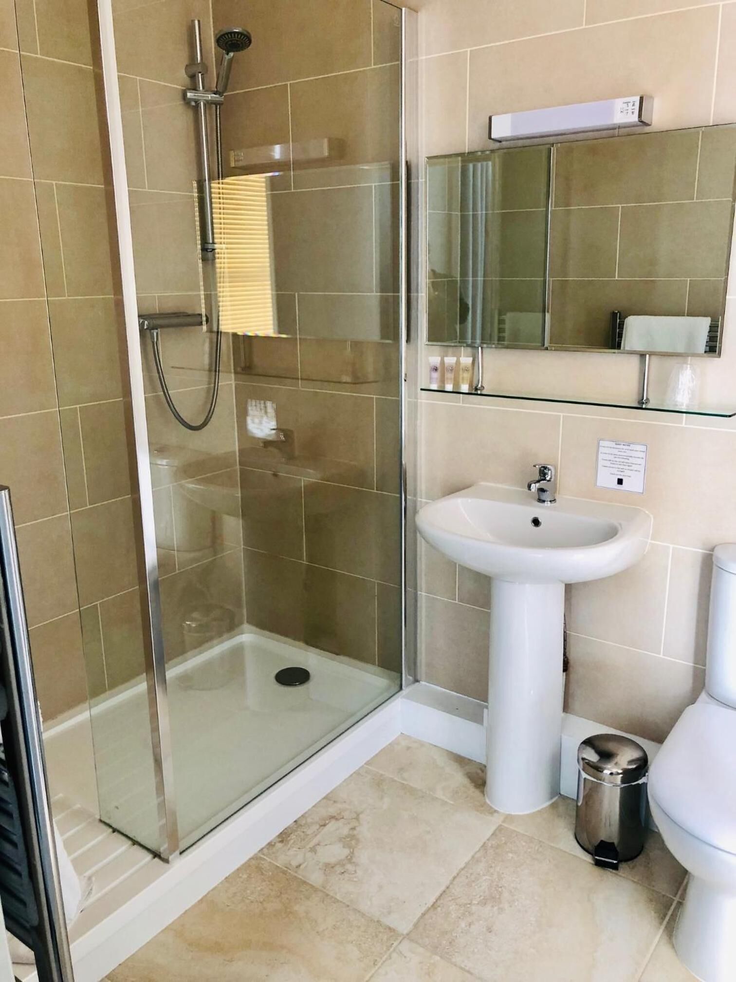 free toiletries, hair dryer, towels