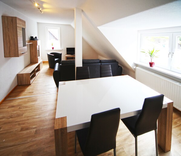 Apartment, 3 Bedrooms | Living area | Flat-screen TV - FeWo Lerbachtal (Osterode am Harz)