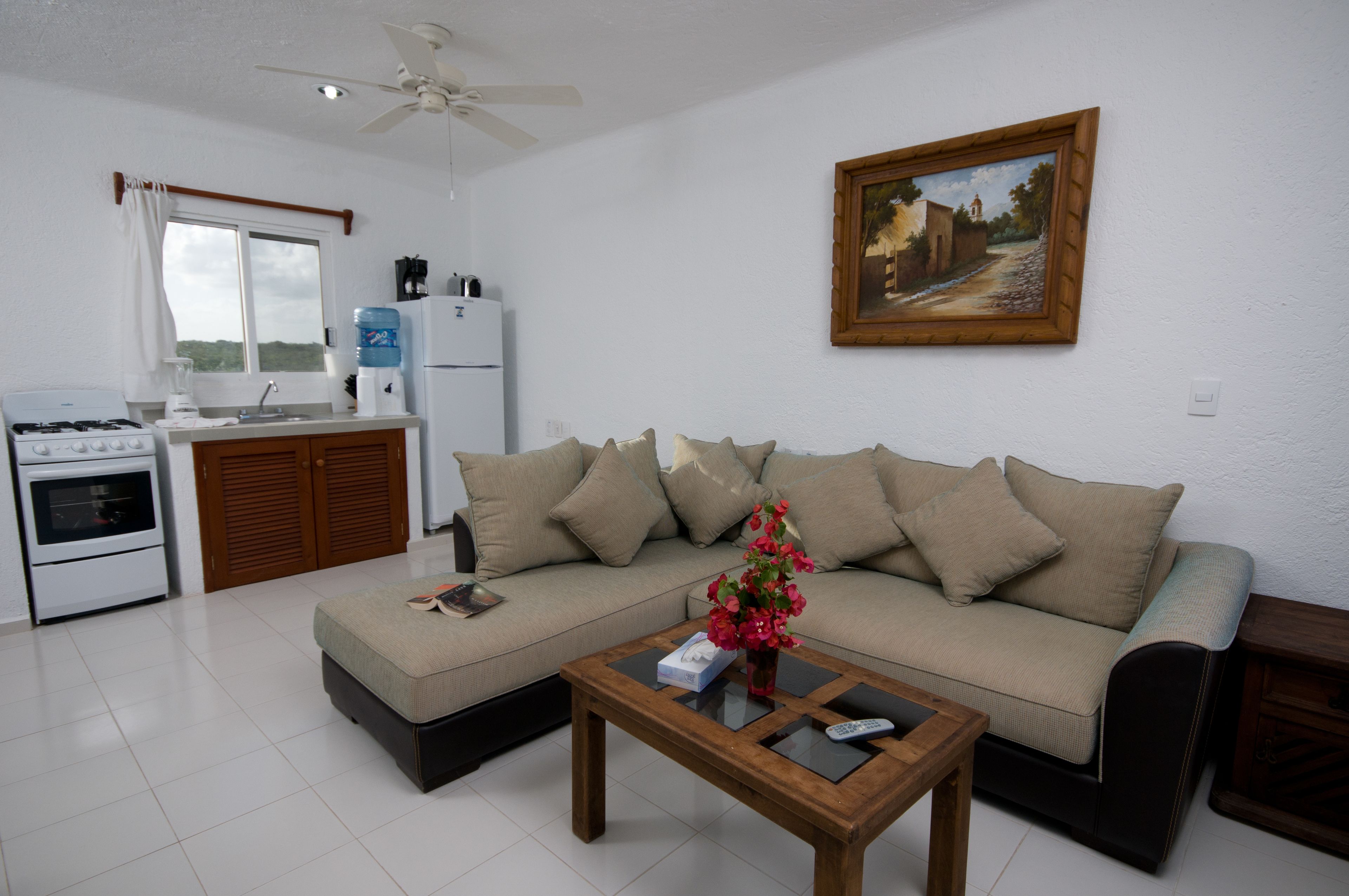 basic apartment, 1 bedroom, kitchenette, beachfront | living area | 42-inch flat-screen tv with digital channels, netflix, hulu