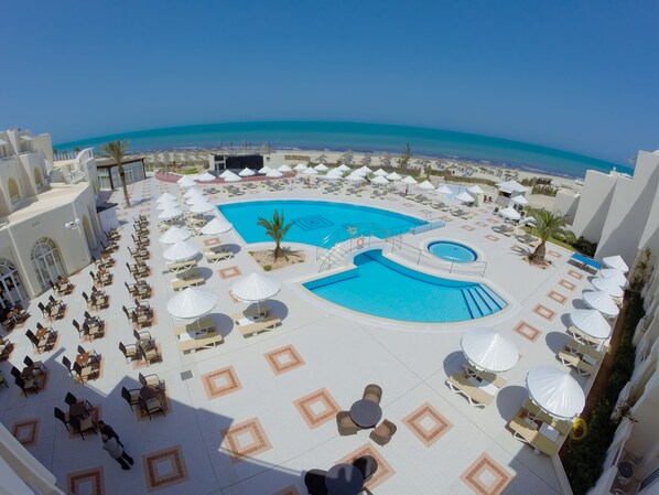 Indoor pool, outdoor pool, open 10:00 AM to 6:00 PM, pool umbrellas - Hotel  Telemaque Beach & Spa  - Families and Couples Only (Mezraia)