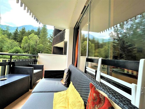 Appartement cosy 6 personnes avec balcon et parking, près des pistes