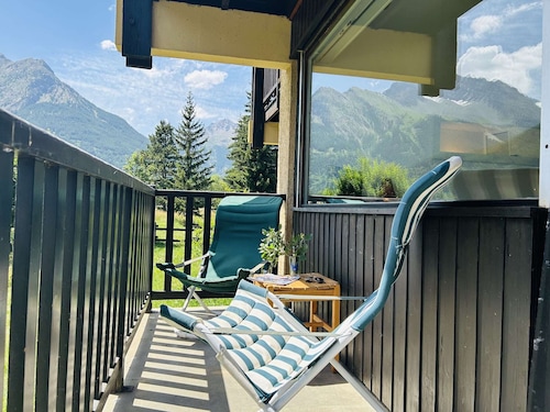 Studio au calme, 4 pers, proche pistes, balcon sud, parking privé, Monêtier-les-Bains