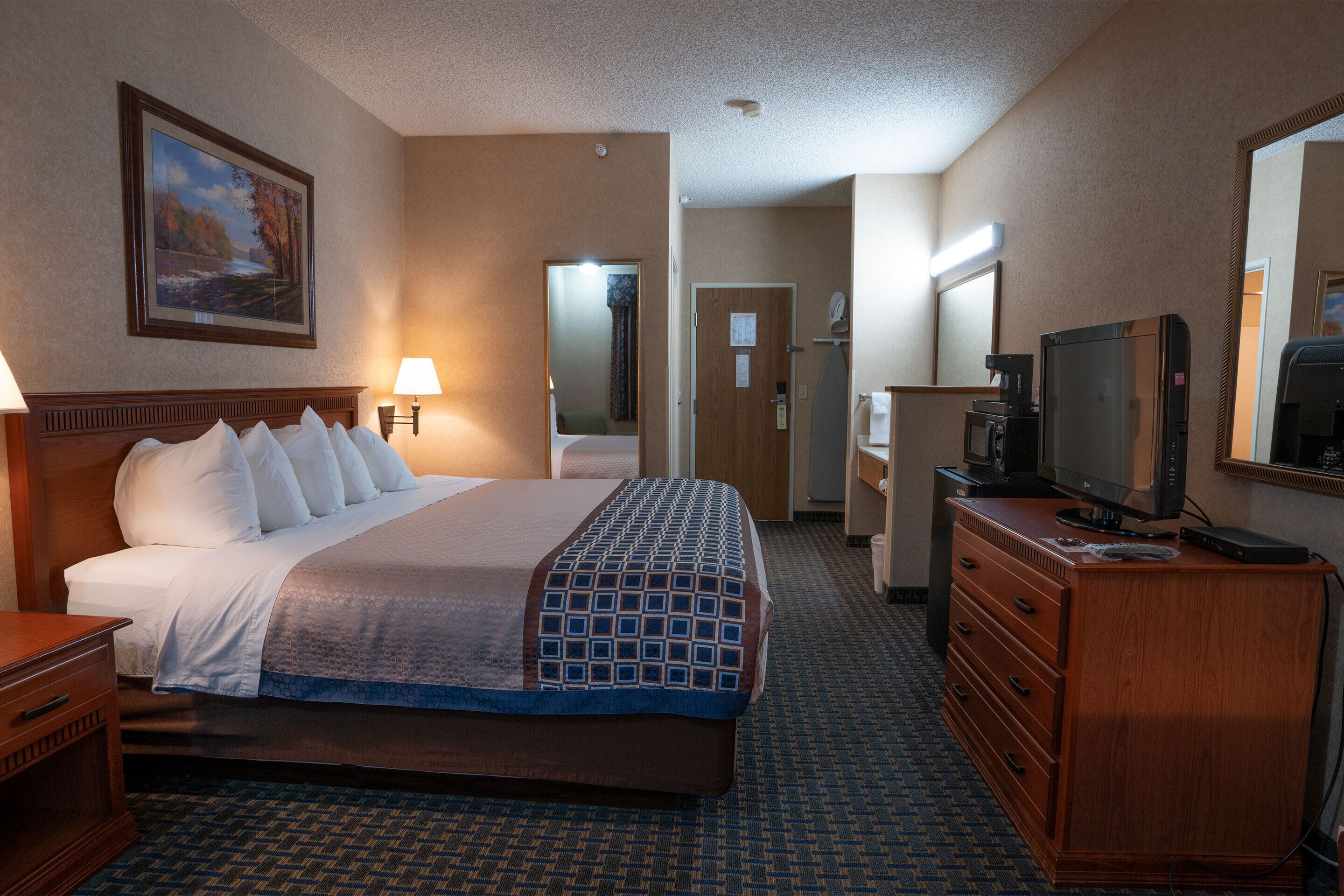 economy single room, 1 king bed | desk, laptop workspace, blackout curtains, iron/ironing board