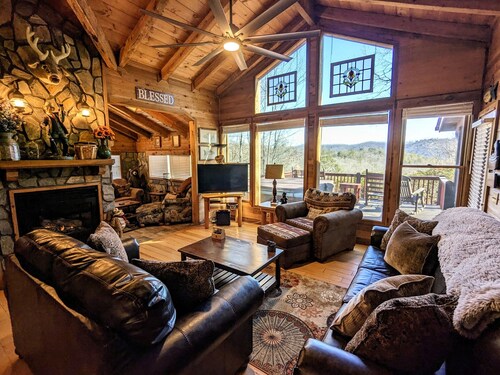 Cozy Romantic Cabin with Beautiful View! Hot Tub! Near Downtown! As Low As 125!