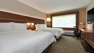 Down duvets, pillow-top beds, desk, laptop workspace