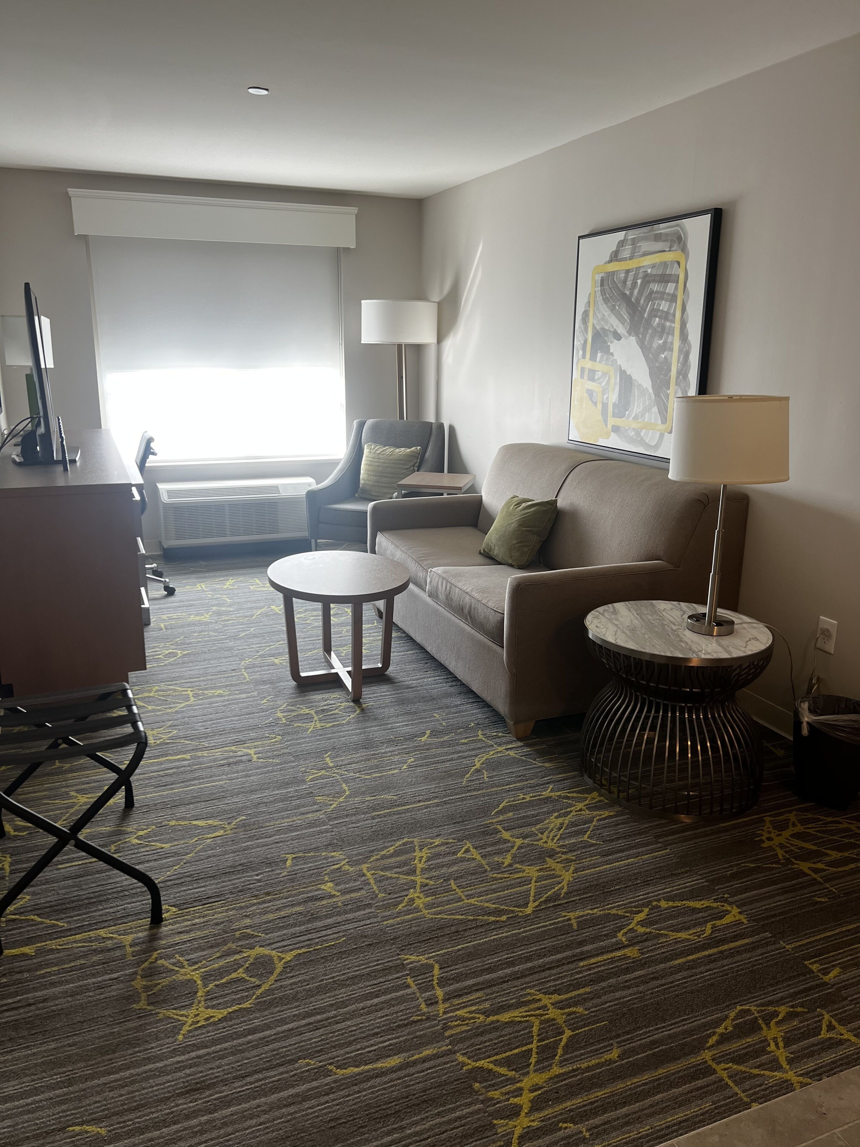 suite, 1 king bed with sofa bed (additional living area) | desk, laptop workspace, blackout curtains, iron/ironing board