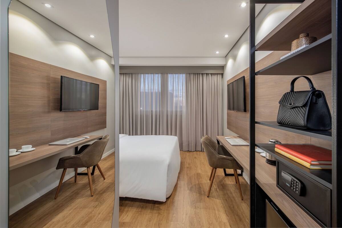 Minibar, desk, blackout curtains, soundproofing
