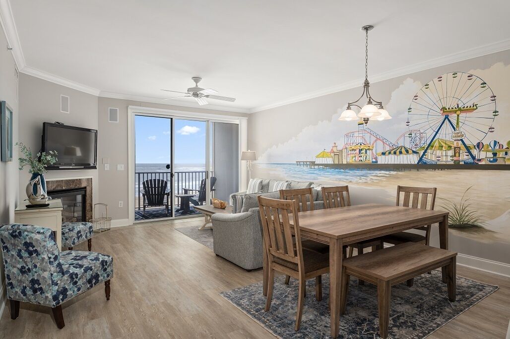 Smart TV, fireplace, DVD player, video library