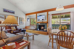 TV, fireplace, stereo