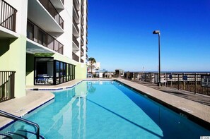 Pool - Oceanfront Springs Towers 406 3BR/2BA Condo With Pool, Hot Tub and More! (NO. MYRTLE BEACH)