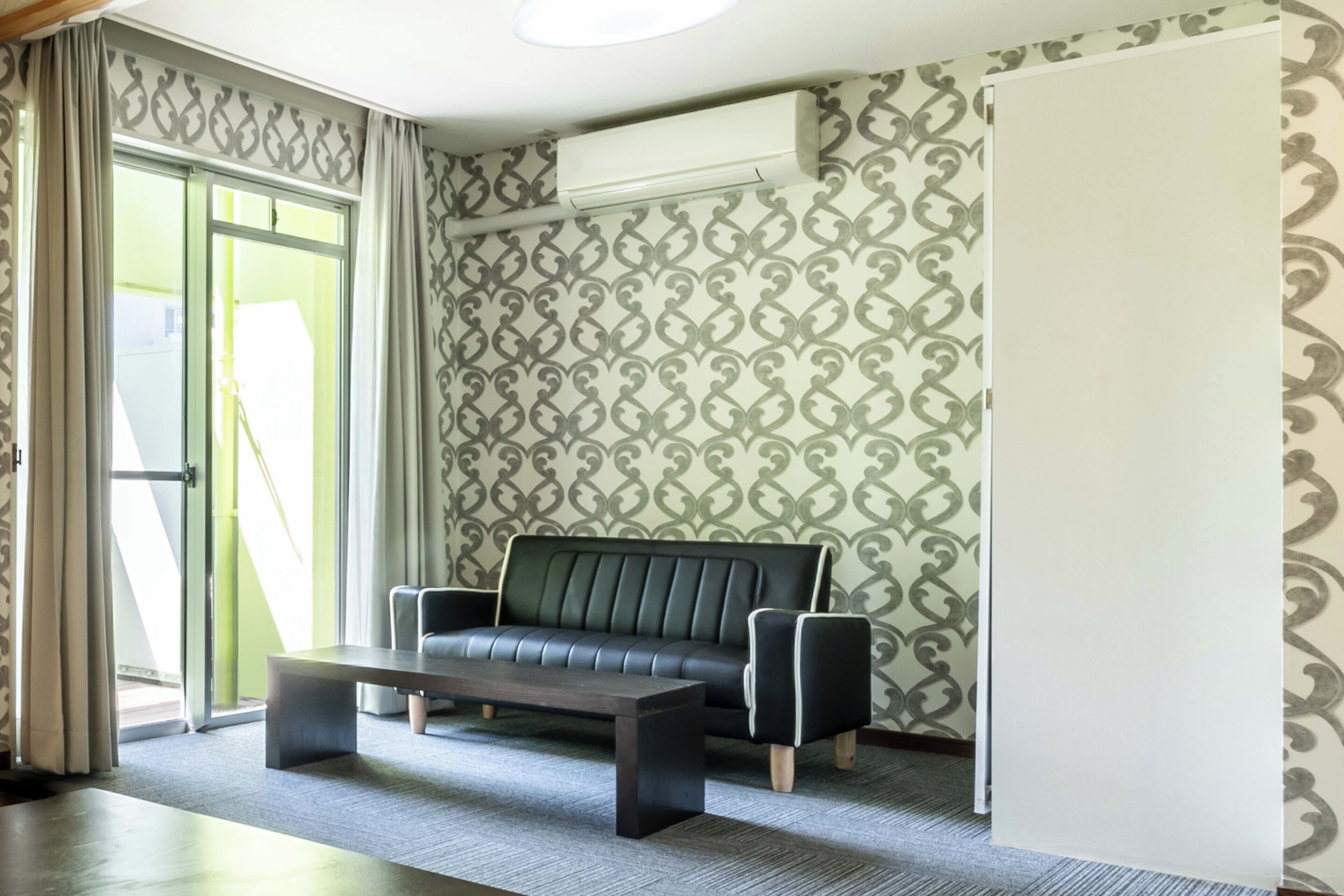 japanese style room for 3 people, shared bathroom, garden view (sora) | in-room safe, desk, free wifi, bed sheets