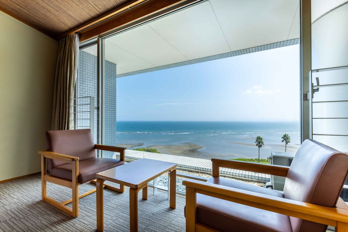 south wing japanese style twin room, 12 tatami, non smoking | balcony view