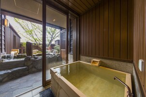 Suite For 4 Pax, Private Open-Air Bath | Bathroom | Separate tub and shower, deep soaking tub, free toiletries, hair dryer