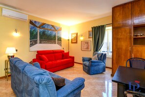Departamento ejecutivo, 1 habitación, vista al lago | Área de sala de estar | Televisión 