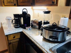 Fridge, microwave, oven, stovetop - Romantic Forest Hideaway, Hot Tub, WiFi, near Attractions & Breweries!  (Divide)