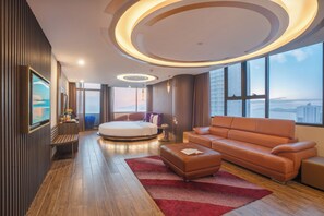 Grand Double Room, 1 Bedroom, Sea View | Living area | 42-inch flat-screen TV with cable channels, TV