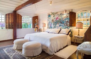 Standaard huis, meerdere slaapkamers, uitzicht op oceaan | 1 slaapkamer, luxe beddengoed, een bureau, gratis wifi