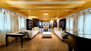 Smart TV, DVD player, books, music library