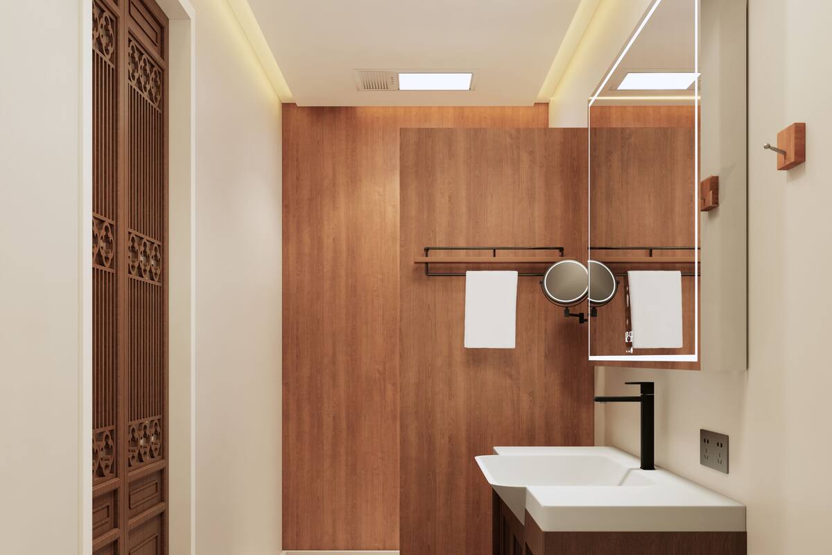 Kamar Double Deluks | Kamar mandi | Perlengkapan mandi gratis, pengering rambut, jubah mandi, dan sandal