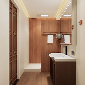 Deluxe Double Room | Bathroom | Free toiletries, hair dryer, bathrobes, slippers - Jingshan Garden Hotel (Beijing)