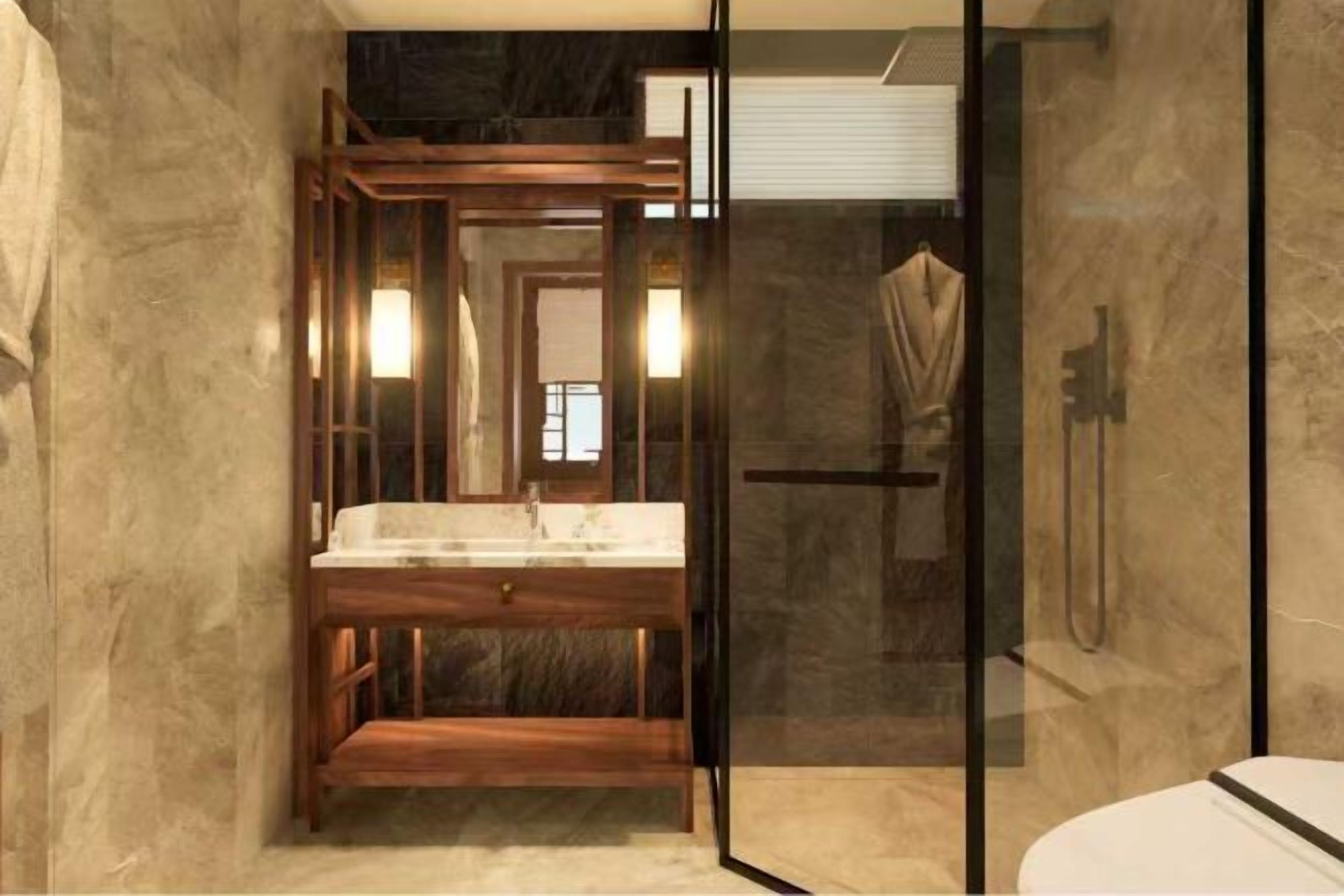 Bathroom | Free toiletries, hair dryer, bathrobes, slippers