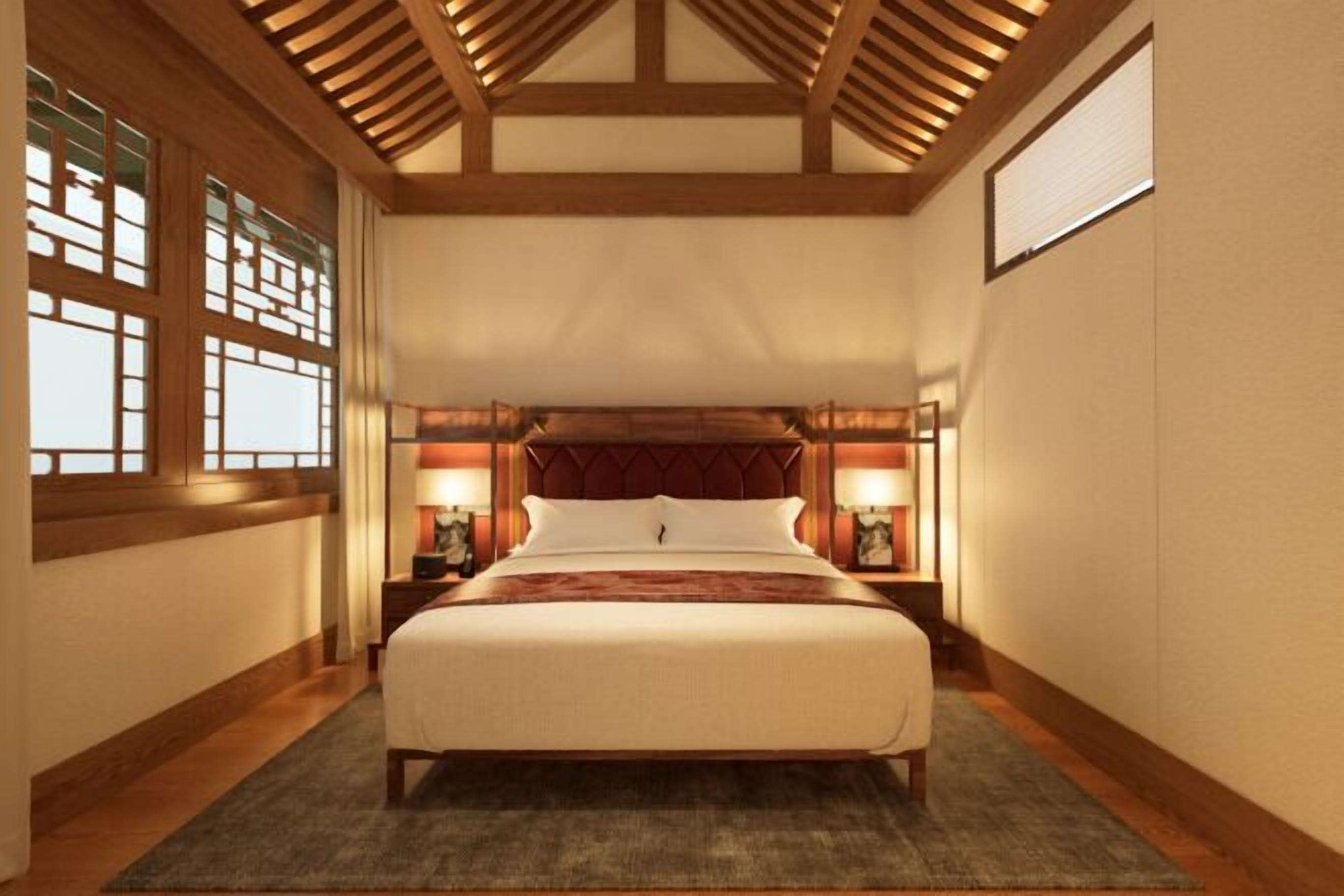 Premium bedding, down comforters, memory foam beds, minibar