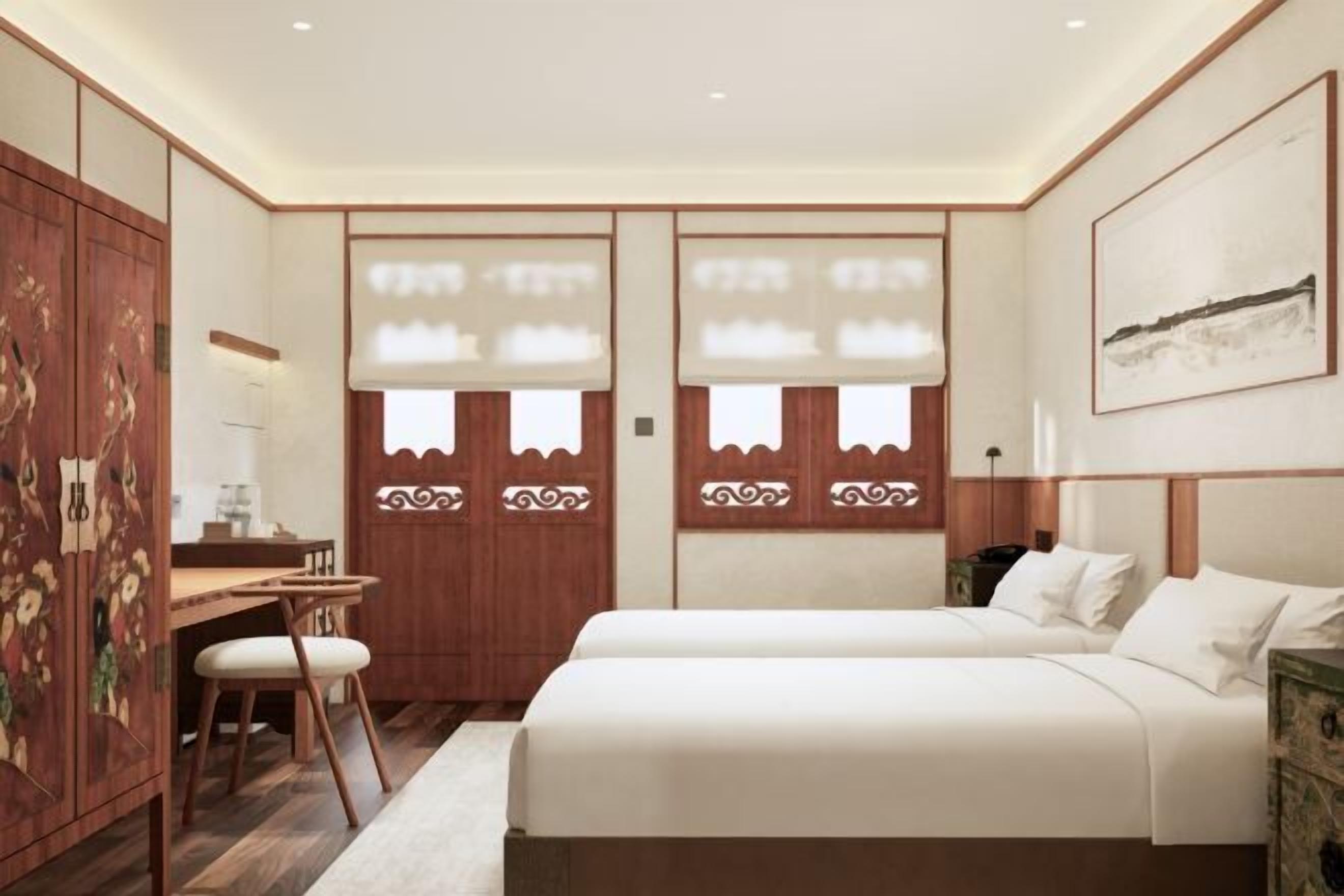 Premium bedding, down comforters, memory foam beds, minibar