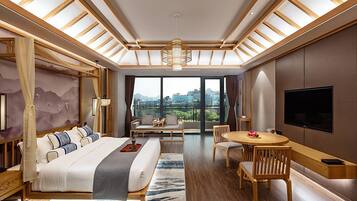 Deluxe Suite, Balcony, Lake View | Premium bedding, minibar, in-room safe, desk