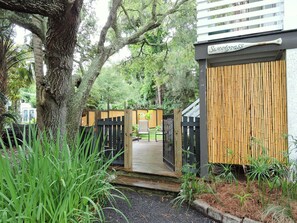 Private and refreshing, hot/cold outdoor shower