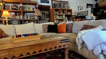 Smart TV, fireplace, video games, DVD player