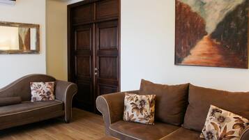 Studio, Terrace | Living area | Flat-screen TV