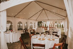 Outdoor banquet area