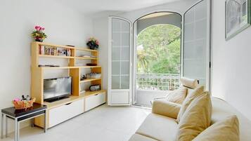 TV, DVD player, stereo