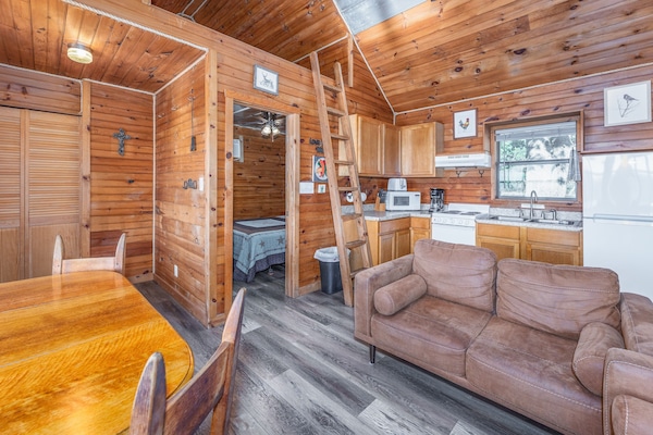 Rocky Top Cabin, Pet Friendly | Cocina privada | Refrigerador con congelador, microondas, horno y parrilla de estufa