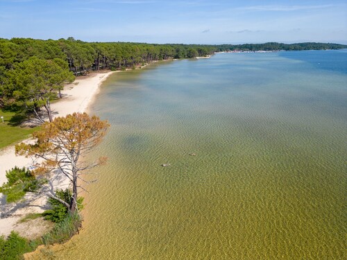 Studio cabine 4 pers. à Biscarrosse Plage, face océan, ménage inclu
