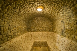 Sauna, hot tub, steam room, massages