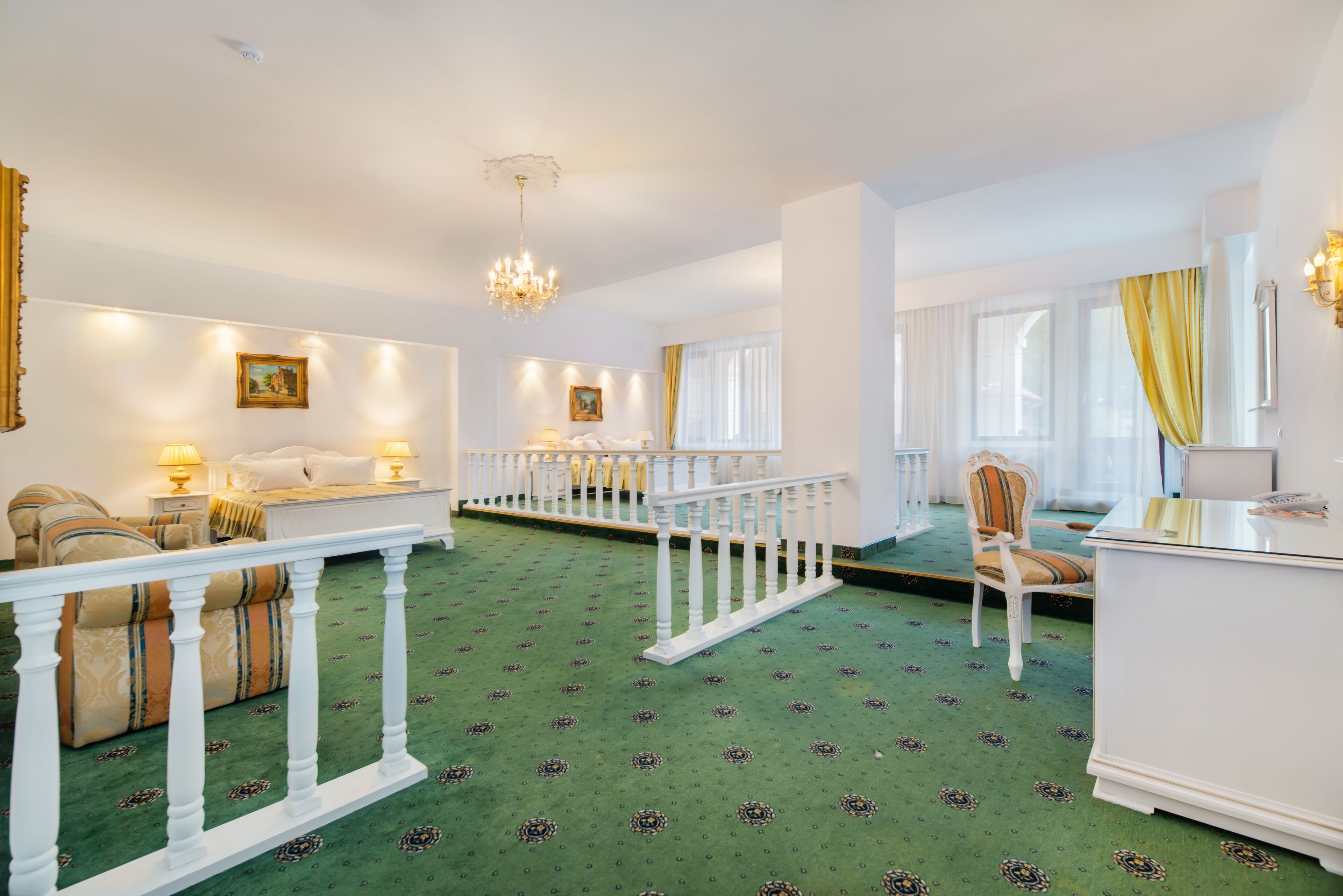 executive double or twin room, 2 queen beds, balcony, mountain view | 1 bedroom, minibar, in-room safe, desk