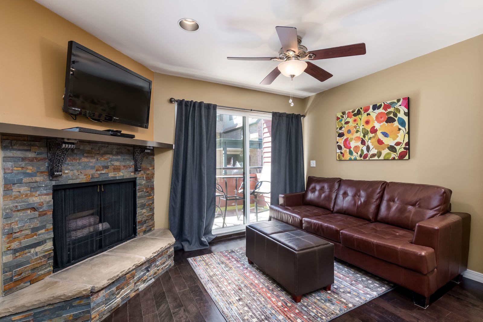 TV, fireplace, DVD player