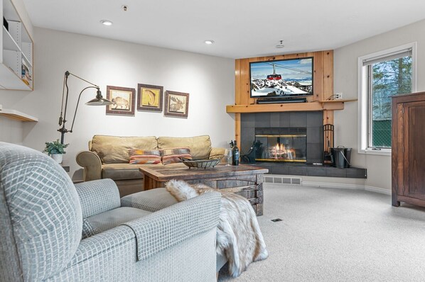 TV, fireplace, DVD player