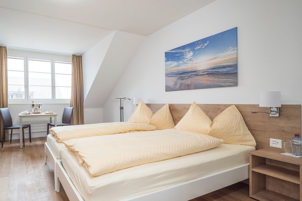 Desk, laptop workspace, free WiFi, bed sheets