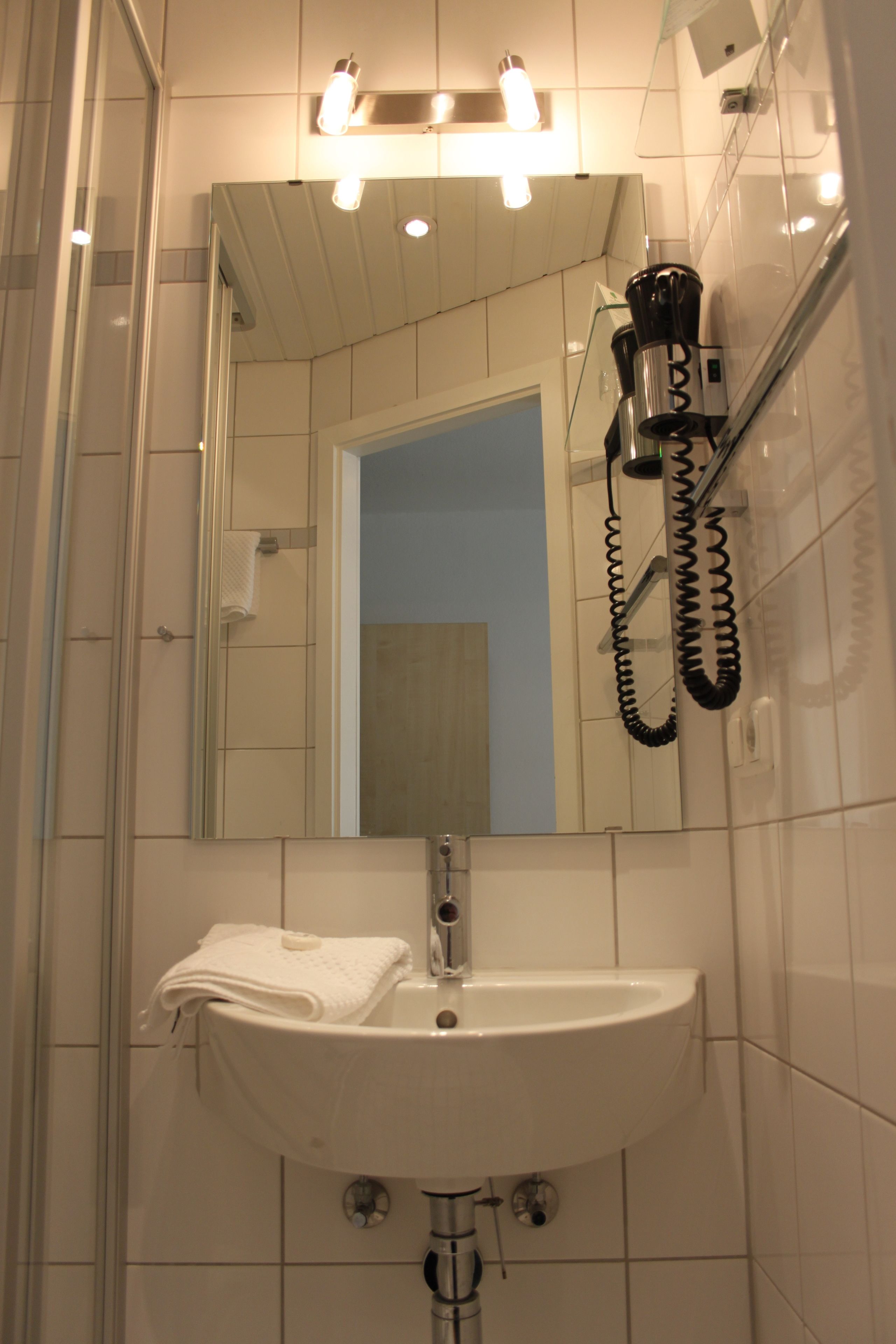 free toiletries, hair dryer, towels