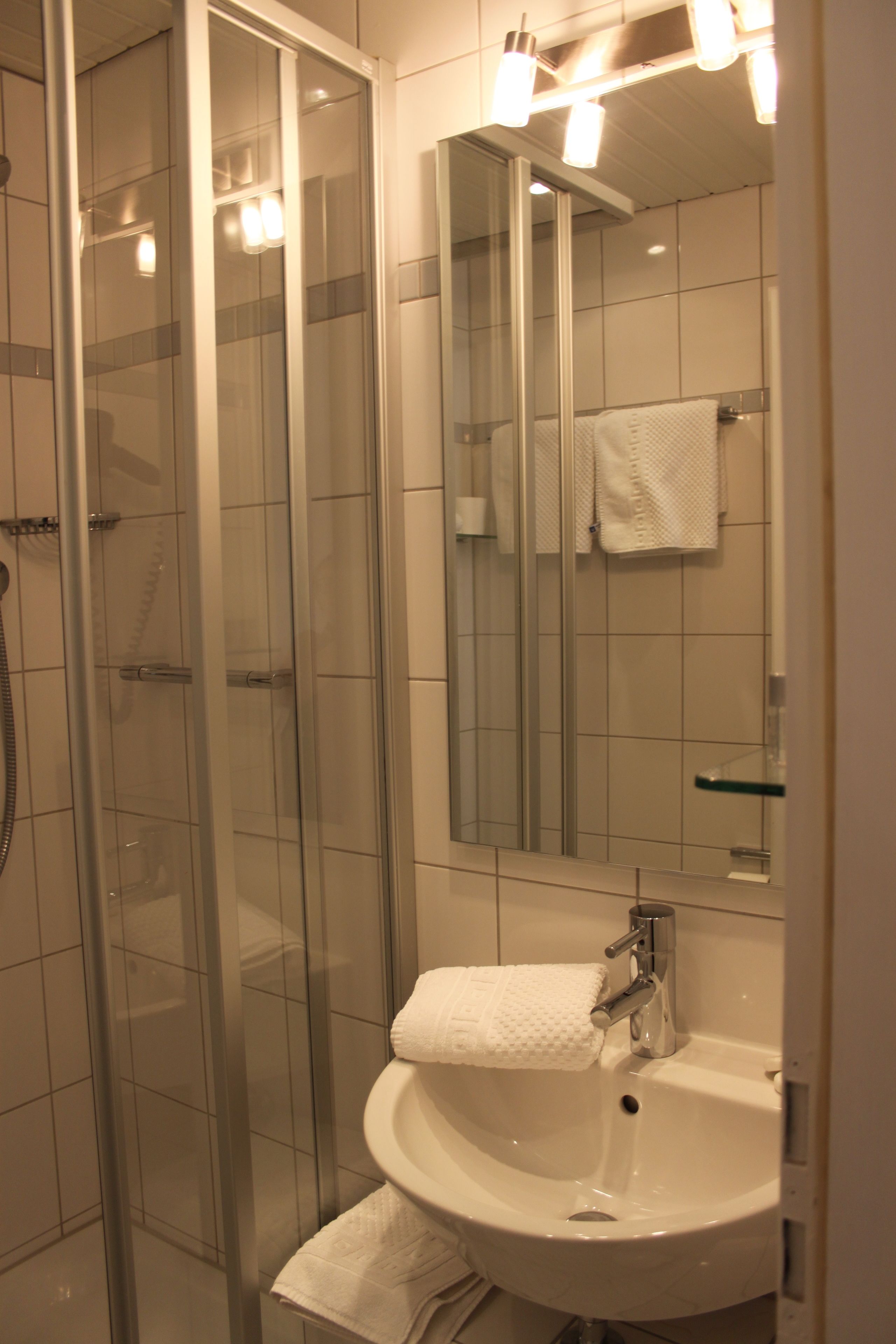 free toiletries, hair dryer, towels