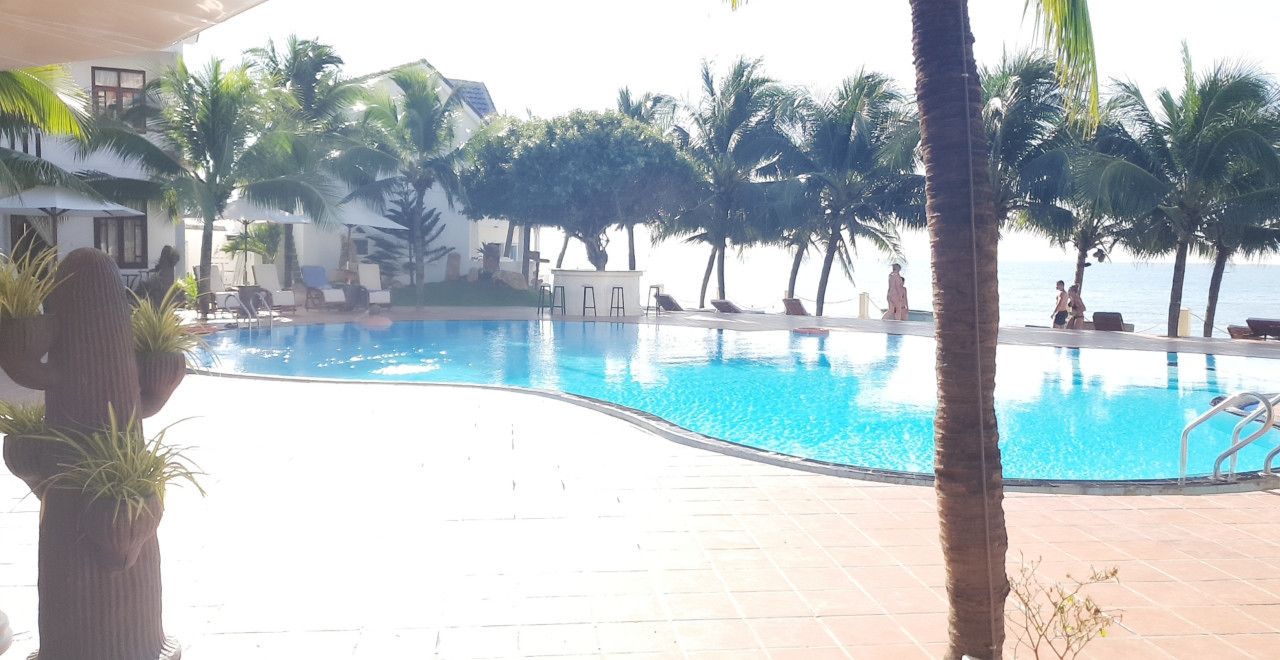 outdoor pool, pool loungers