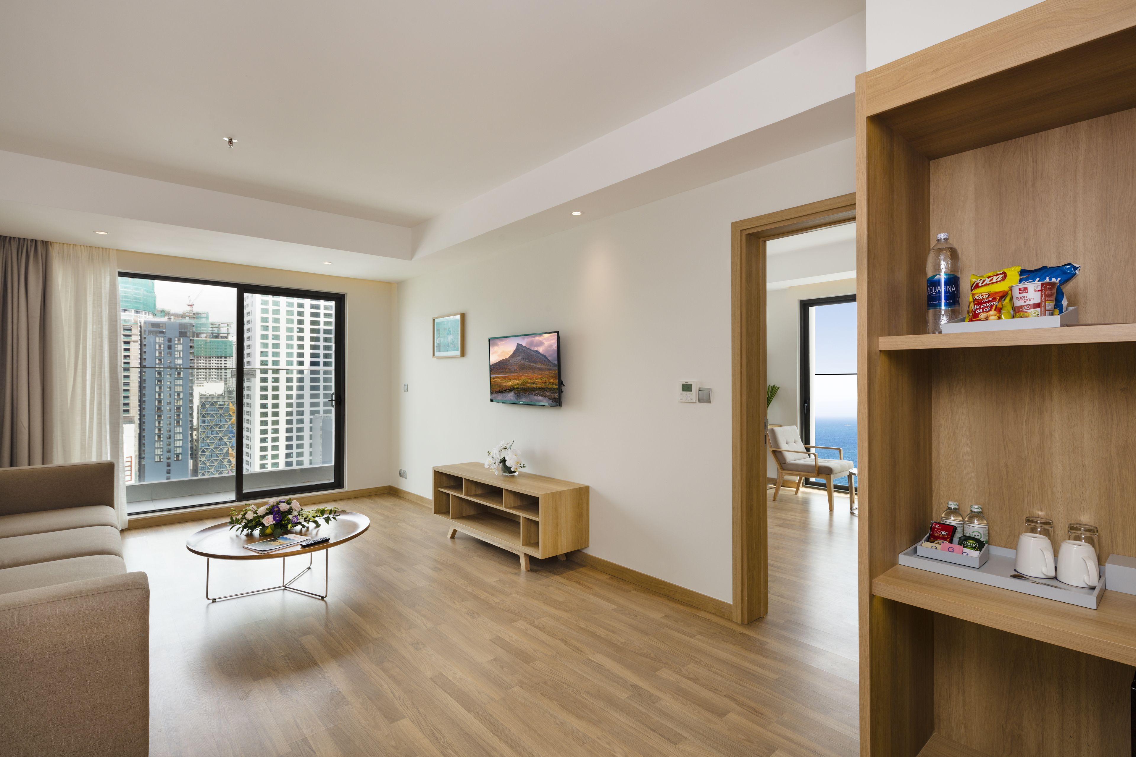 junior suite double ocean view with balcony | minibar, in-room safe, desk, laptop workspace