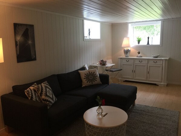 LĂ€genhet - 1 sovrum | Vardagsrum | Platt-tv