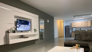 Family Apartment, 4 Bedrooms | Private kitchen | Coffee/tea maker, full-size fridge, microwave, oven - Spat Apartment (Bat Yam)