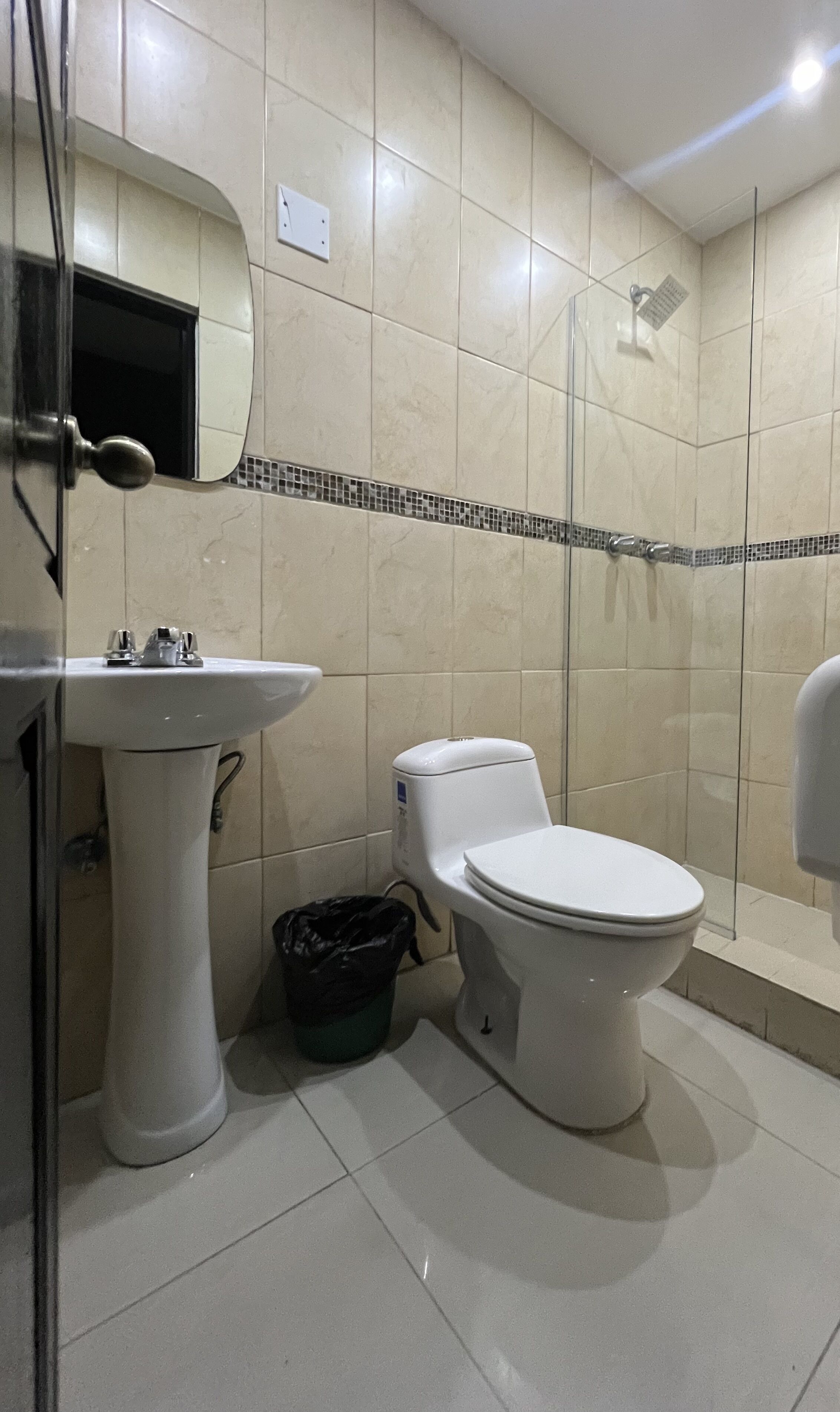 shower, eco-friendly toiletries, towels, soap