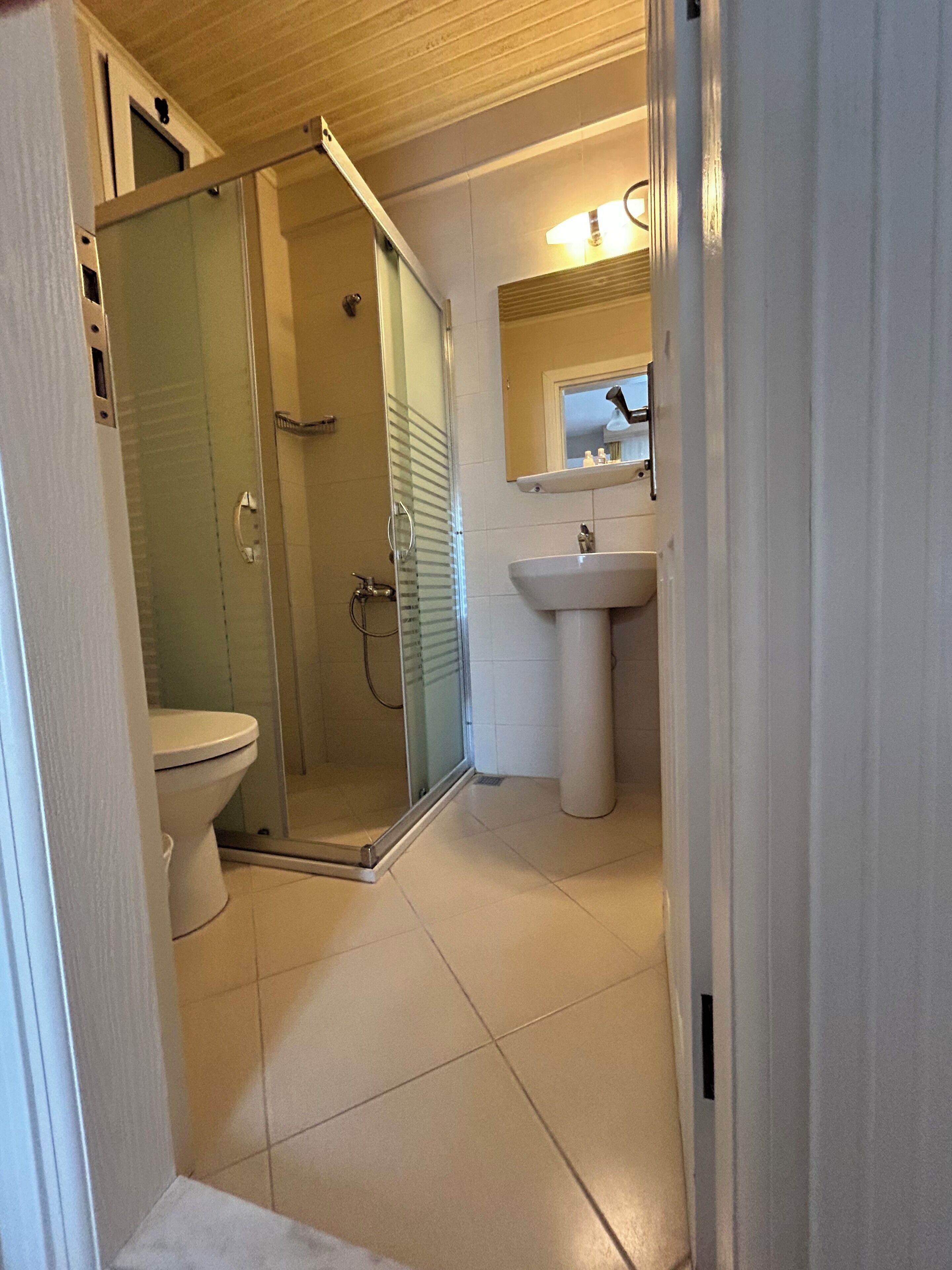 shower, free toiletries, hair dryer, slippers